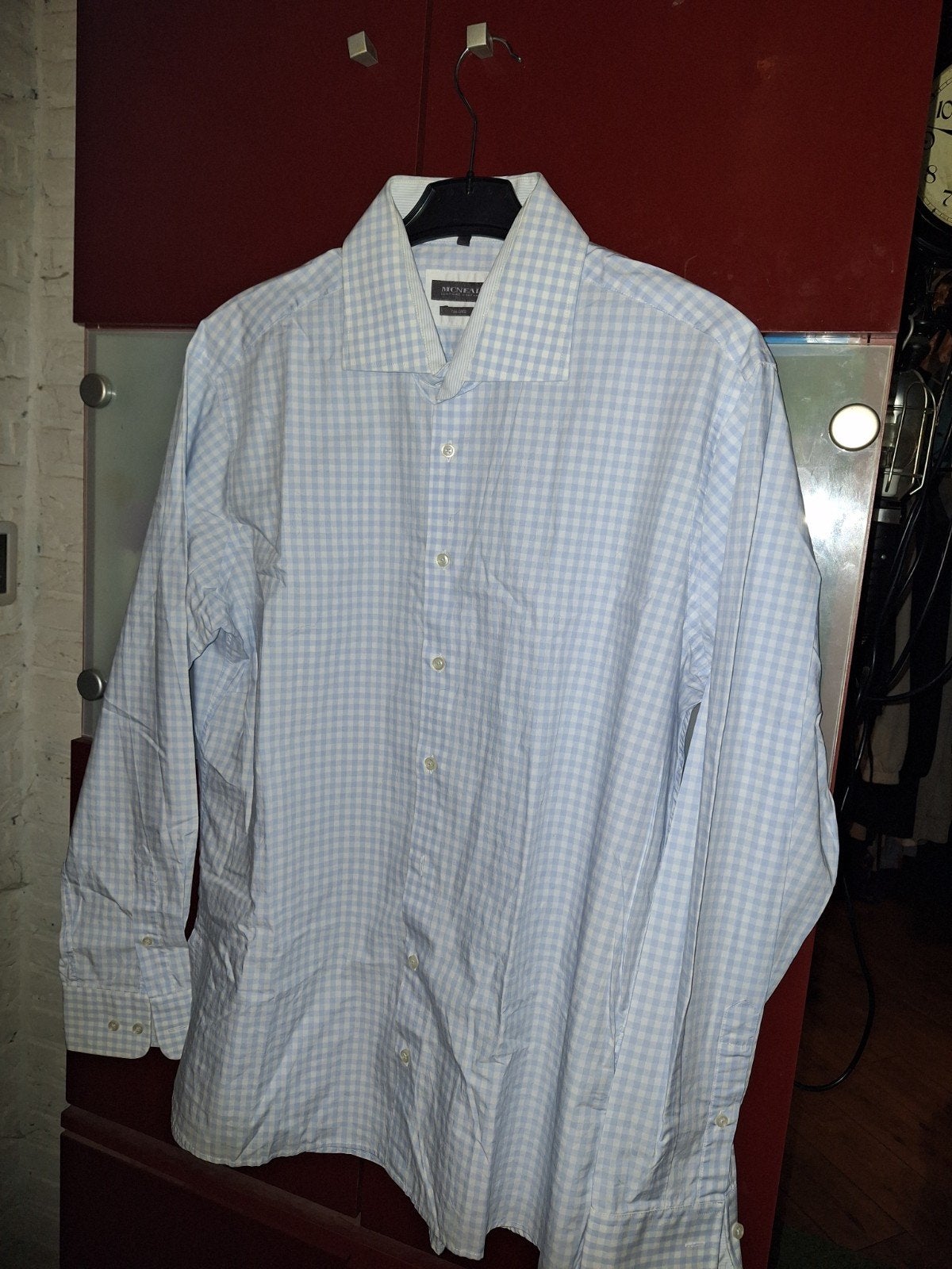 McNeal herenoverhemd, Kleding | Heren, Ophalen of Verzenden, Zo goed als nieuw, Blauw, Halswijdte 43/44 (XL)