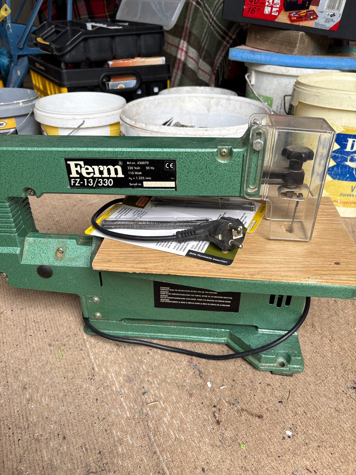 Ferm FZ-13/330 Figuurzaagmachine - 110W, Ophalen, Gebruikt, 30 tot 70 mm, Figuurzaag