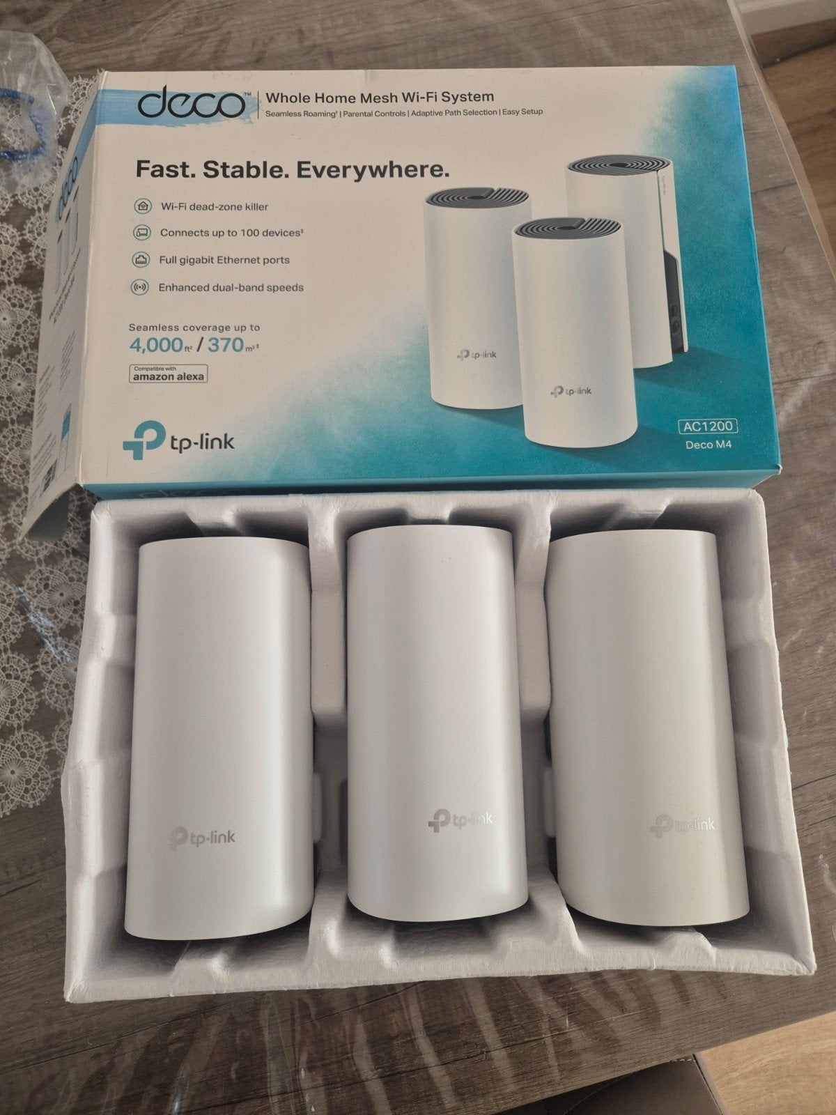 3x TP-Link Deco M4 AC1200 Whole Home Mesh Wi-Fi Systeem, Computers en Software, WiFi-versterkers, Ophalen of Verzenden, Zo goed als nieuw