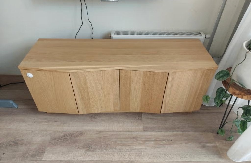 Woood Zuma TV meubel eiken showroommodel €499 nieuwprijs!, Eikenhout, Ophalen of Verzenden, Zo goed als nieuw, Minder dan 100 cm