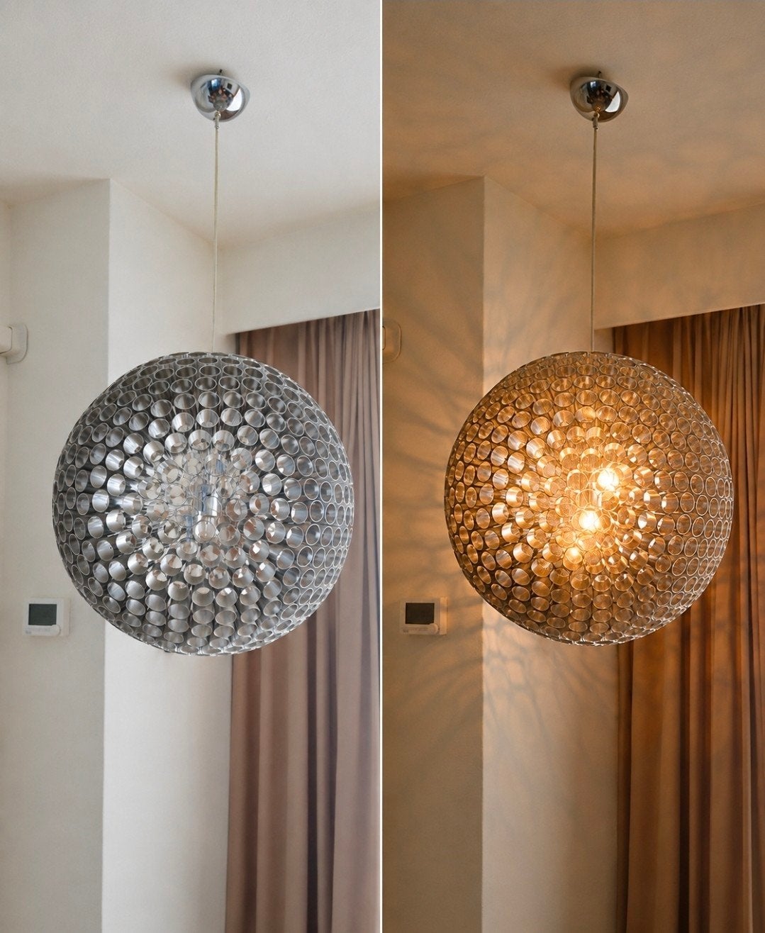 Chericoni Explosion - Grote design hanglamp - zilver/chroom, Ophalen, Zo goed als nieuw, Metaal