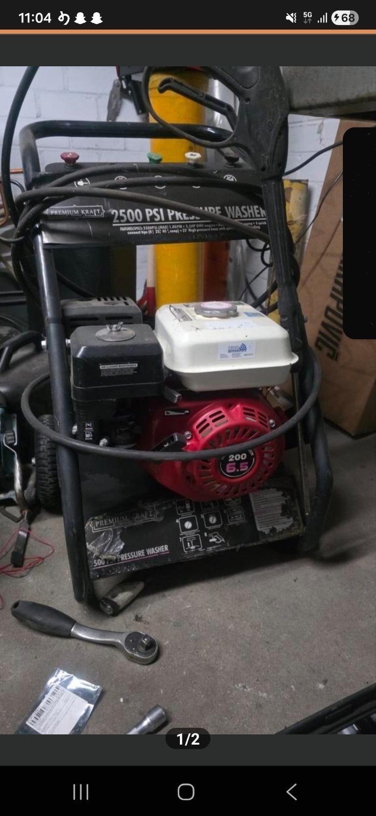 Krachtige Benzine Hogedrukreiniger 2500 PSI, Ophalen of Verzenden, Gebruikt, Benzine, Premium Kraft