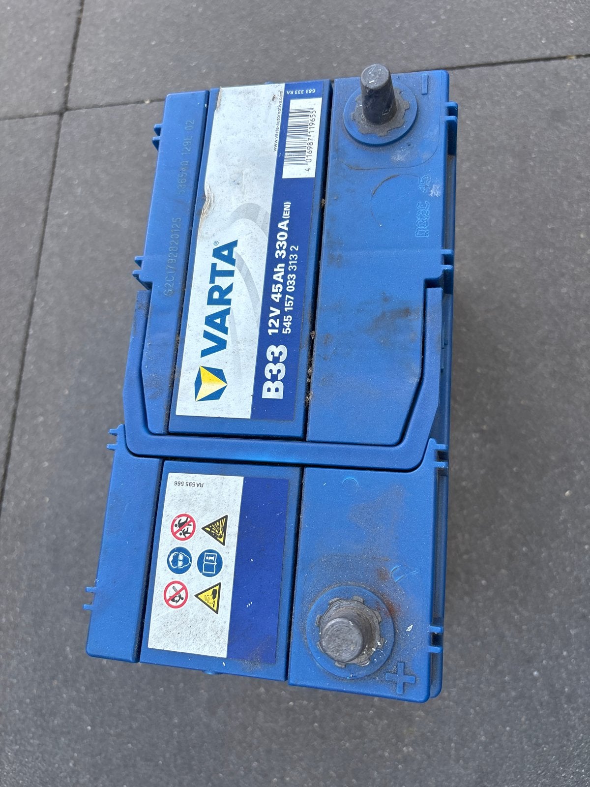 Te koop  Accu 12V 45Ah Gebruikt, Ophalen of Verzenden, Gebruikt, Overige automerken