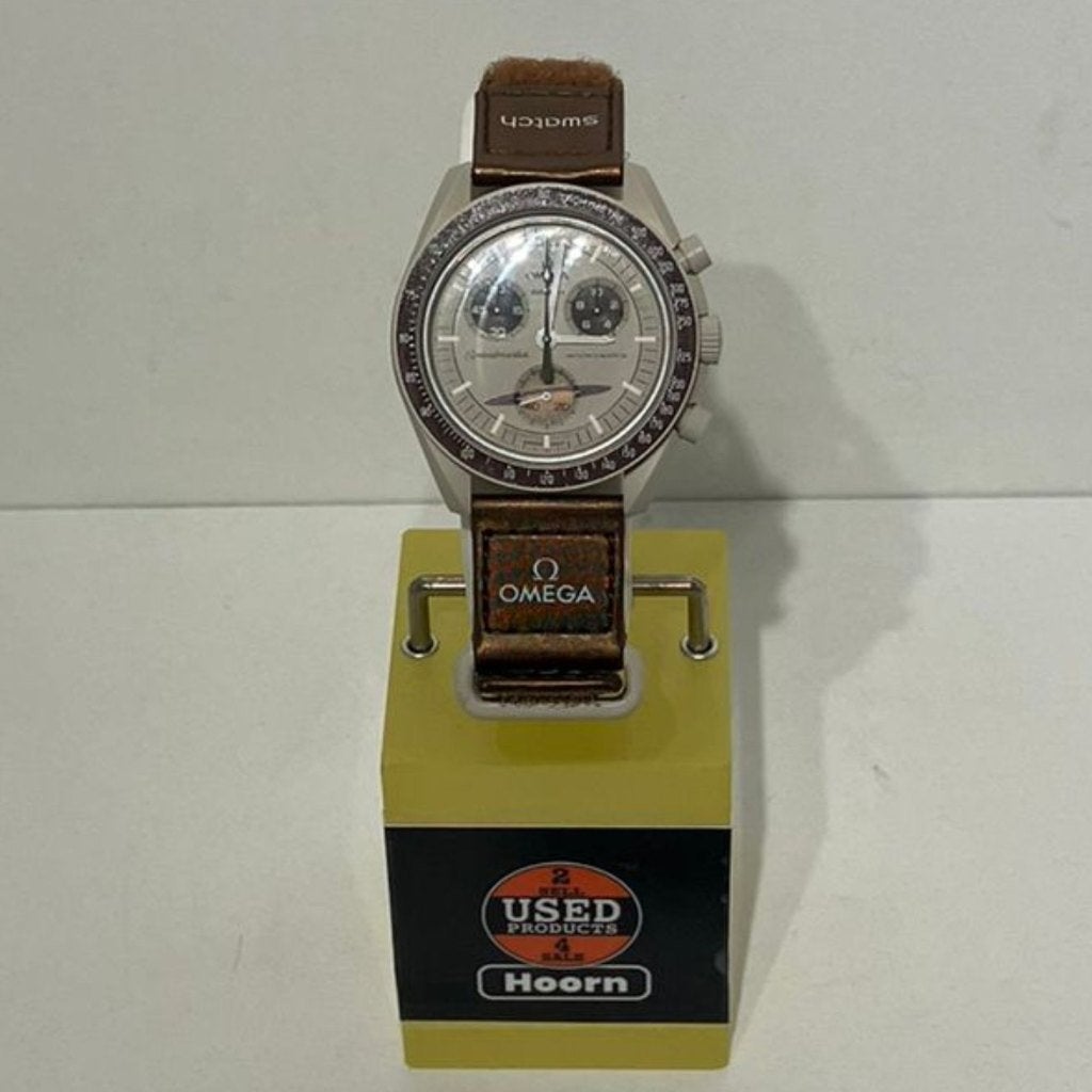Omega X Swatch Speedmaster Moonswatch Mission to Saturn, Kunststof, Polshorloge, Kunststof, Ophalen of Verzenden