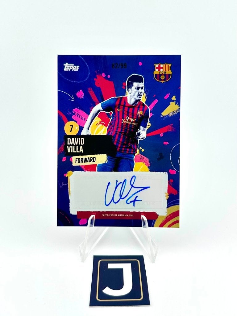 David Villa /99 autograph Topps Fc Barcelona Team-set, Ophalen of Verzenden, Zo goed als nieuw, Plaatje