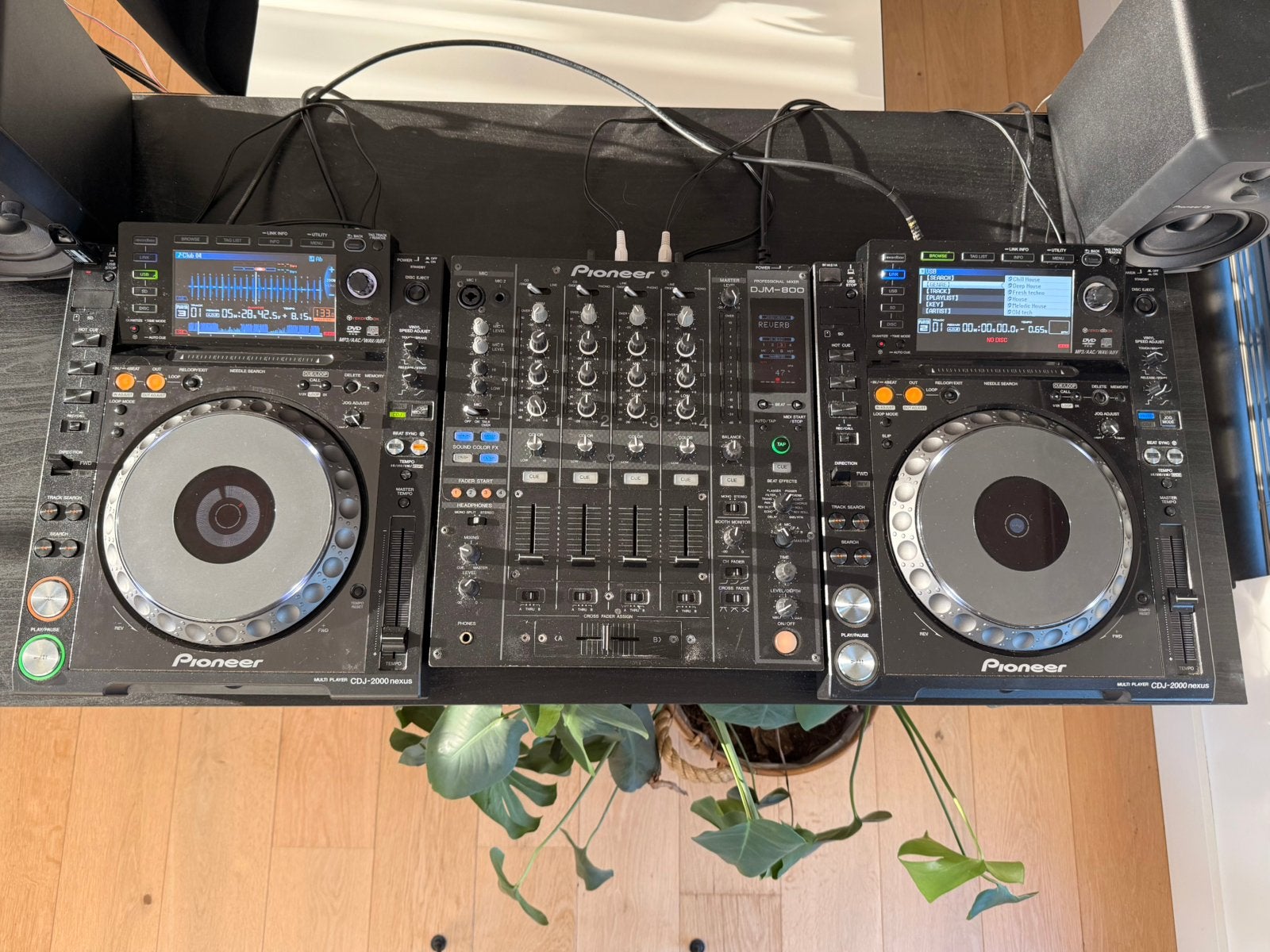 Pioneer DJ 2xcdj 2000 nxs & djm 800 + flightcase & decksaver, Ophalen, Gebruikt, Dj-set, Pioneer