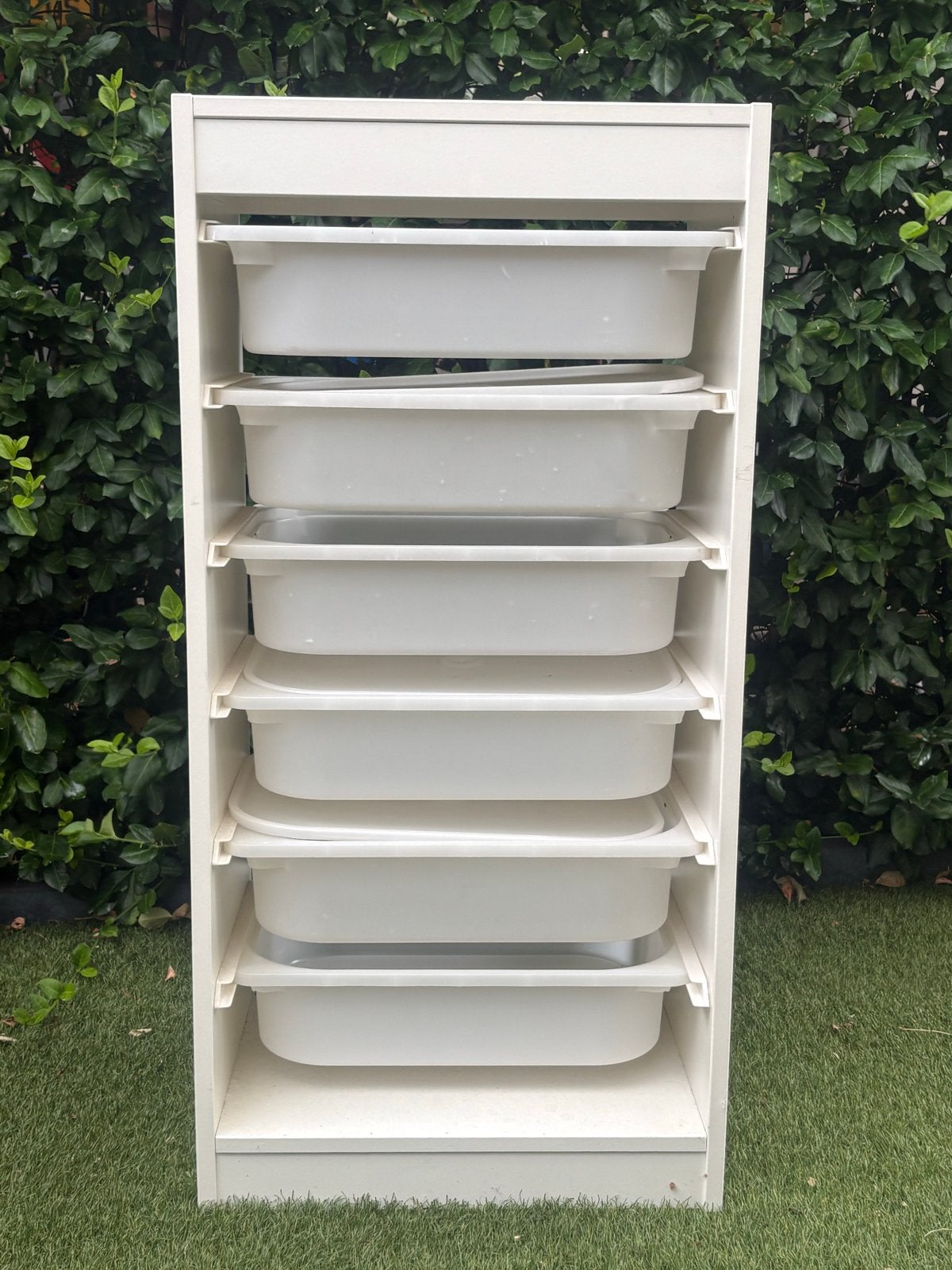 Witte opbergkast met 6 lades, Ophalen, Gebruikt, Kast