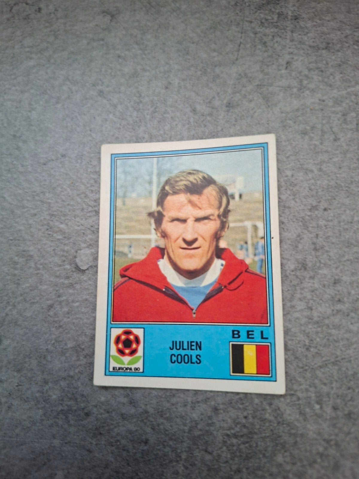 Panini sticker Euro 80 Italia. Julien Cools België., Ophalen of Verzenden, Zo goed als nieuw, Sticker