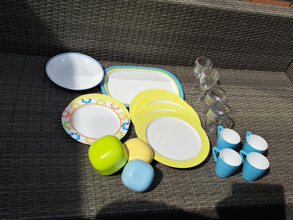 Mepal Rösti campingservies,  19 delen, zachte kleuren, Ophalen of Verzenden, Gebruikt