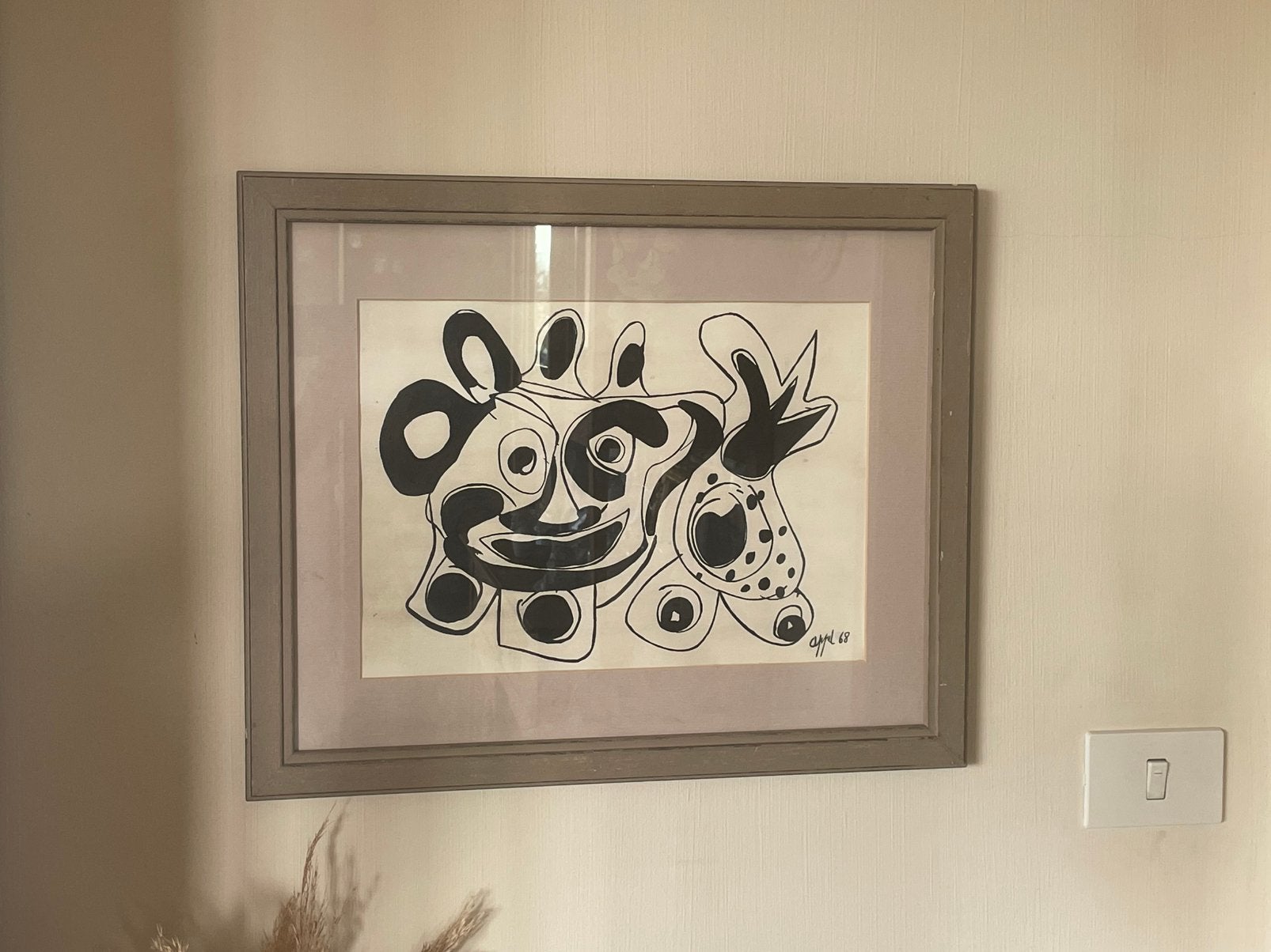 Karel Appel originele pentekening, Ophalen of Verzenden