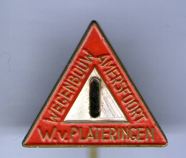 W.v. Plateringen wegenbouw Amersfoort speldje ( H_068a), Verzenden, Zo goed als nieuw, Transport, Speldje of Pin