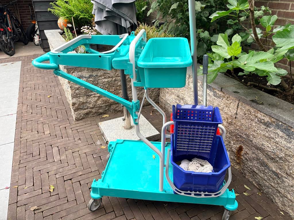 Professionele Schoonmaakwagen met Dweilemmer en Accessoires, Huis en Inrichting, Schoonmaakartikelen, Ophalen, Dweilemmer, -bak, of -wagen