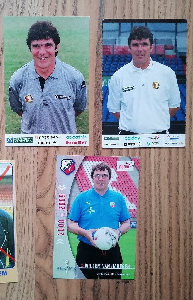 3x Spelerskaatren Feyenoord van Hanegem, Verzamelen, Verzenden, Zo goed als nieuw, Feyenoord, Spelerskaart