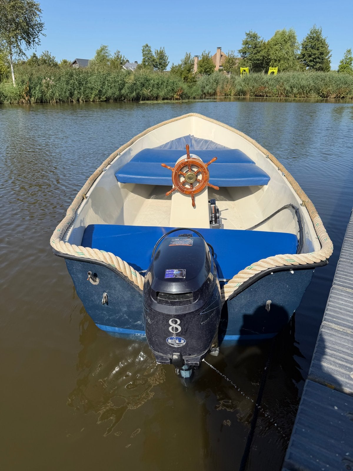 Sloep met 8 pk Tohatsu buitenboordmotor en trailer, Watersport en Boten, Ophalen, 8 pk, Gebruikt, Trailer