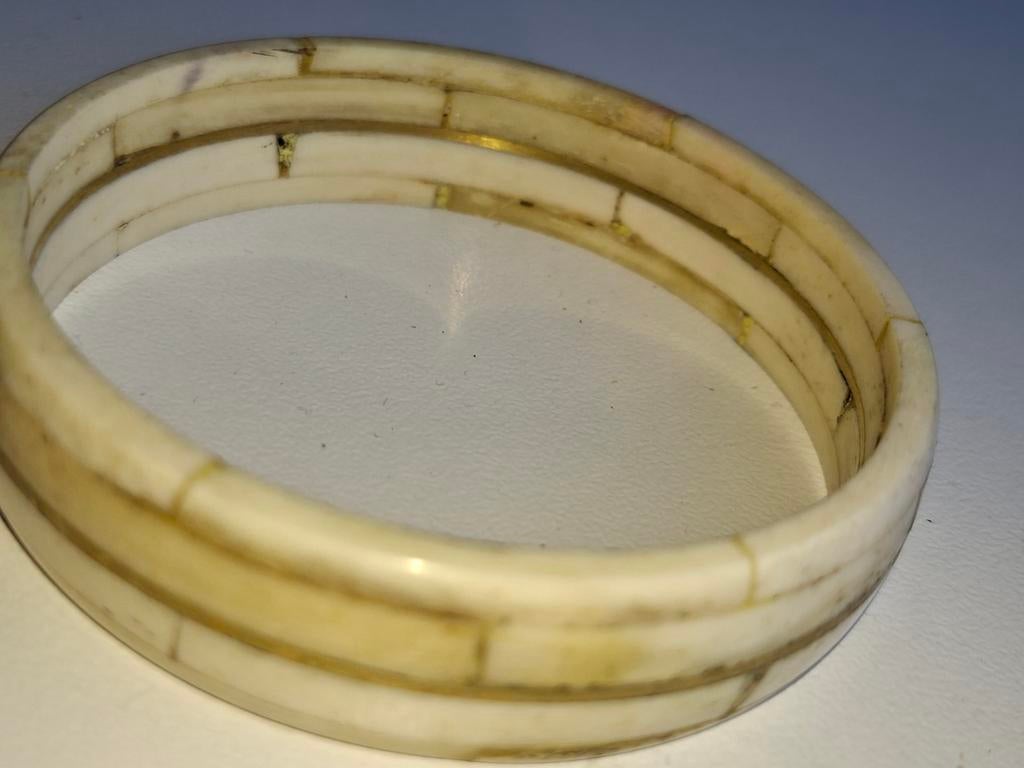 Vintage Etnische Indiase Armband - Been & Messing + GRATIS?, Sieraden, Tassen en Uiterlijk, Armbanden, Ophalen of Verzenden, Gebruikt