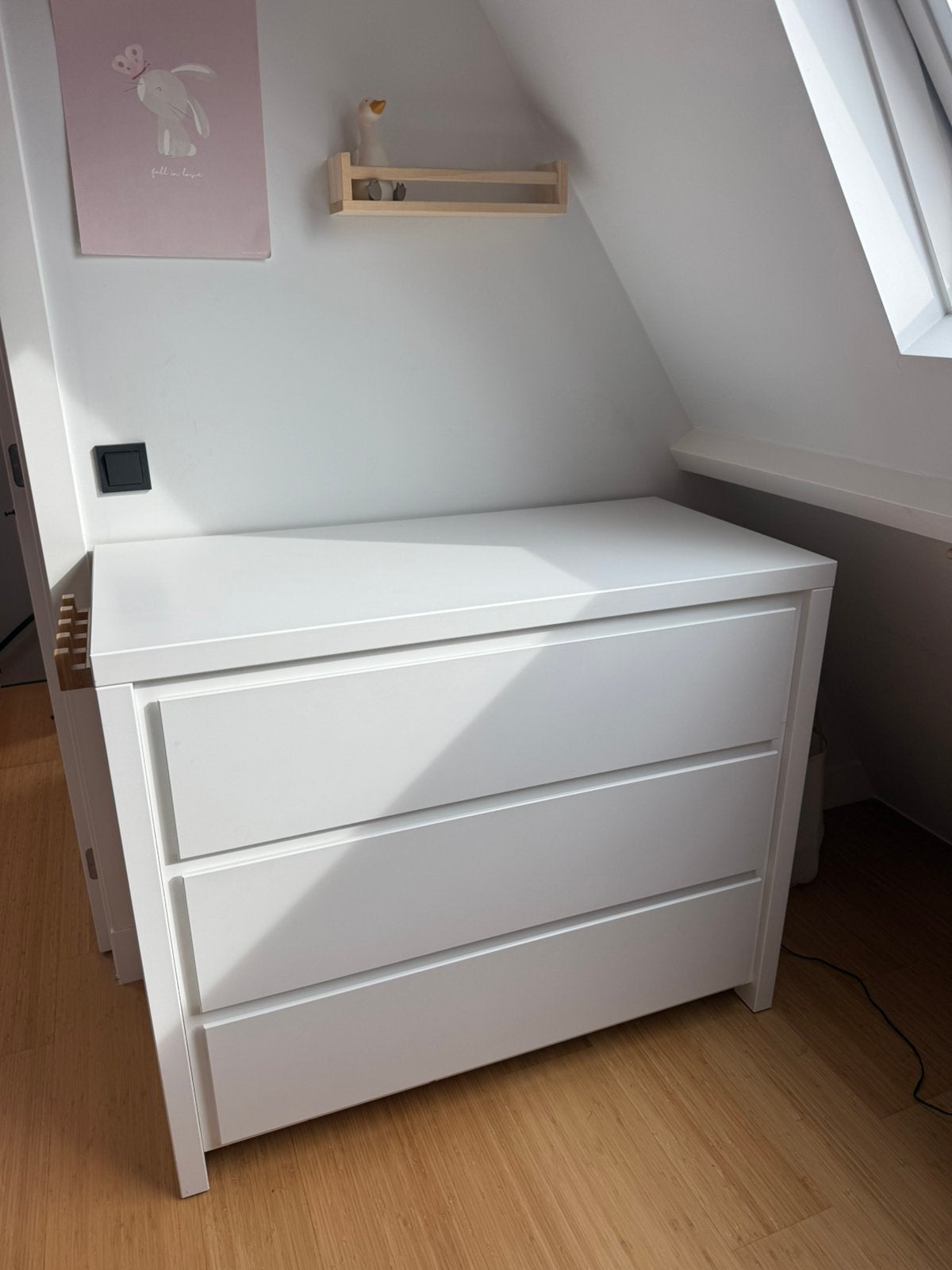 Commode Bopita wit drie lades, Ophalen, 50 tot 70 cm, 90 tot 105 cm, 100 cm of meer