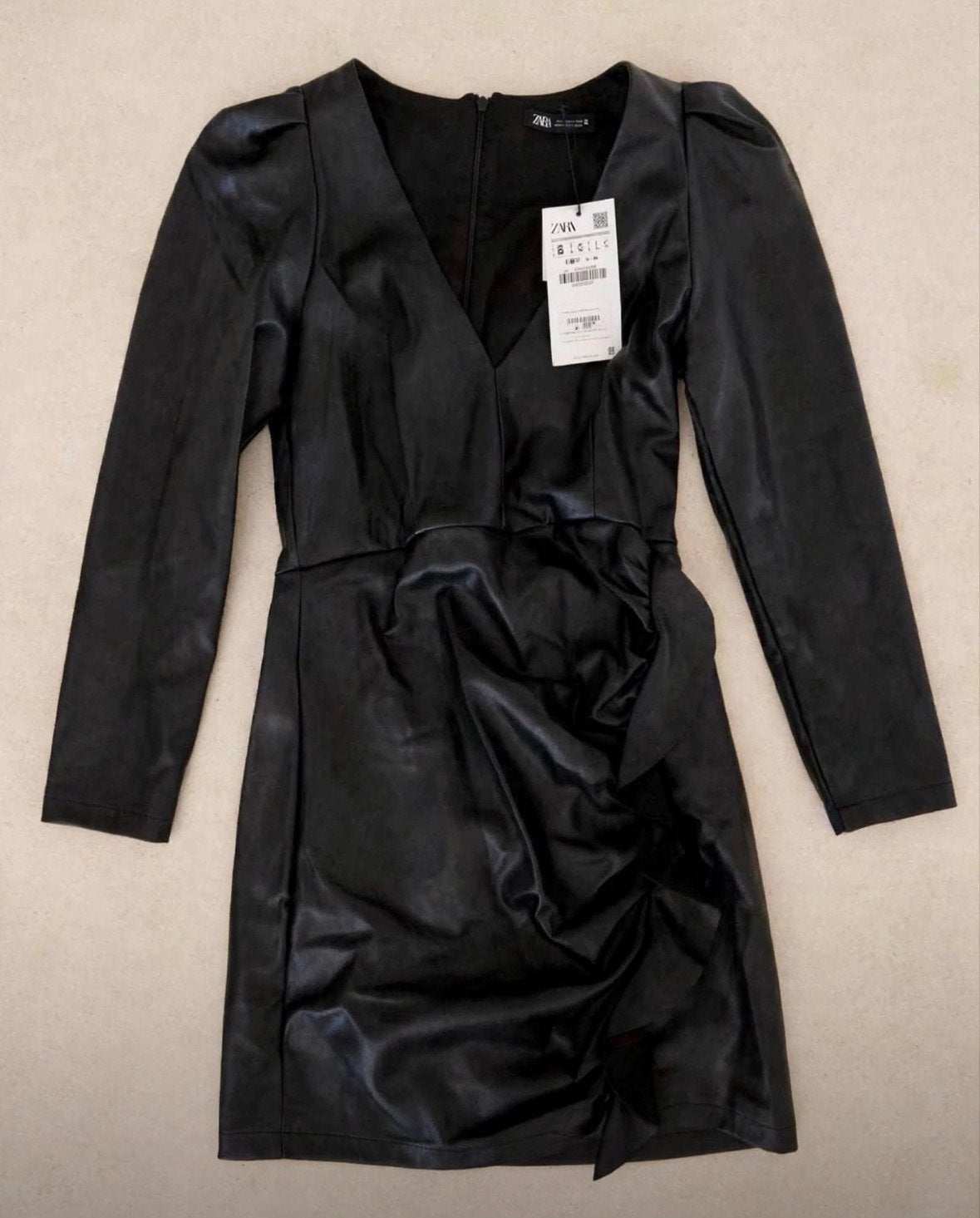 Zwarte leren jurk van Zara - Maat S, Kleding | Dames, Zwart, Nieuw, Ophalen of Verzenden, Maat 36 (S)