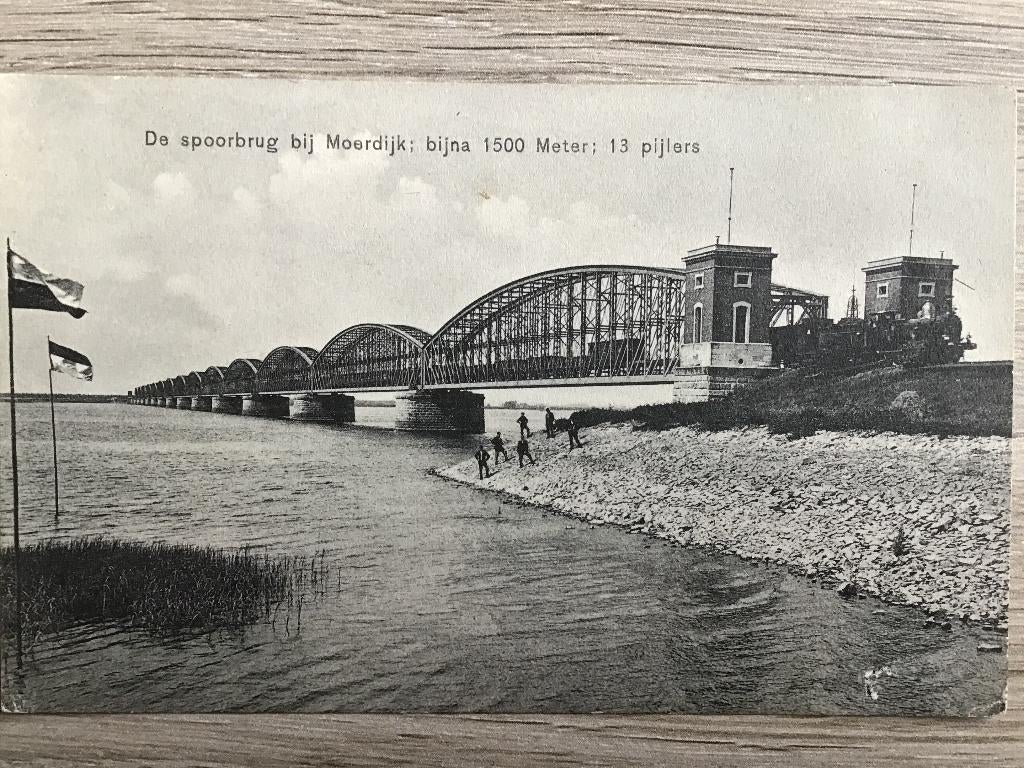 Moerdijk Spoorbrug ca 1925-30, Verzamelen, Ansichtkaarten | Nederland, Verzenden, 1920 tot 1940, Gelopen, Noord-Brabant