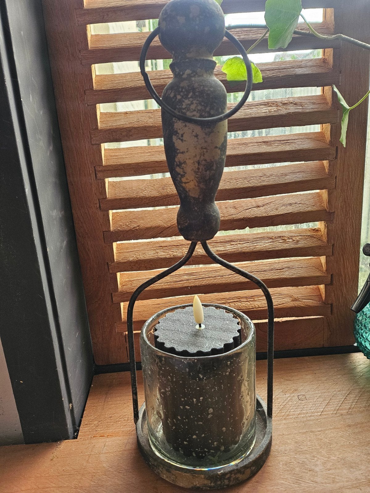 stoere sleets sober kandelaar, Zwart, 35 cm, Ophalen of Verzenden, Glas