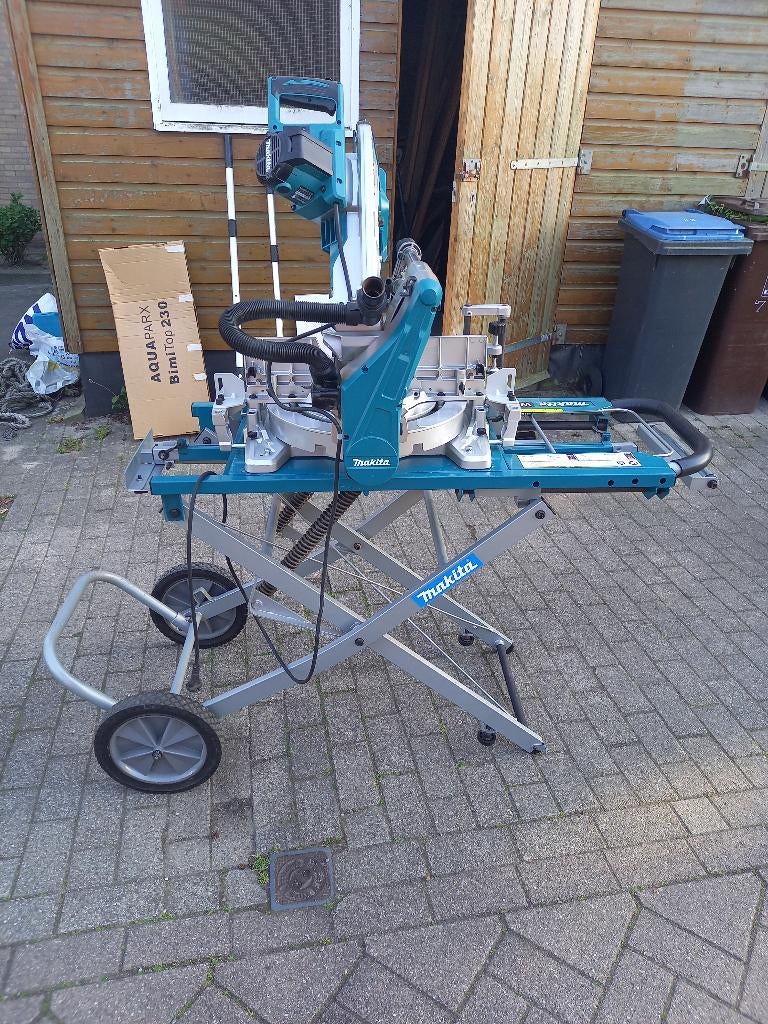 mooie makita afkortzaag ls1219l met onderstel bj 2024, Ophalen, Zo goed als nieuw, Makita, Afkortzaag