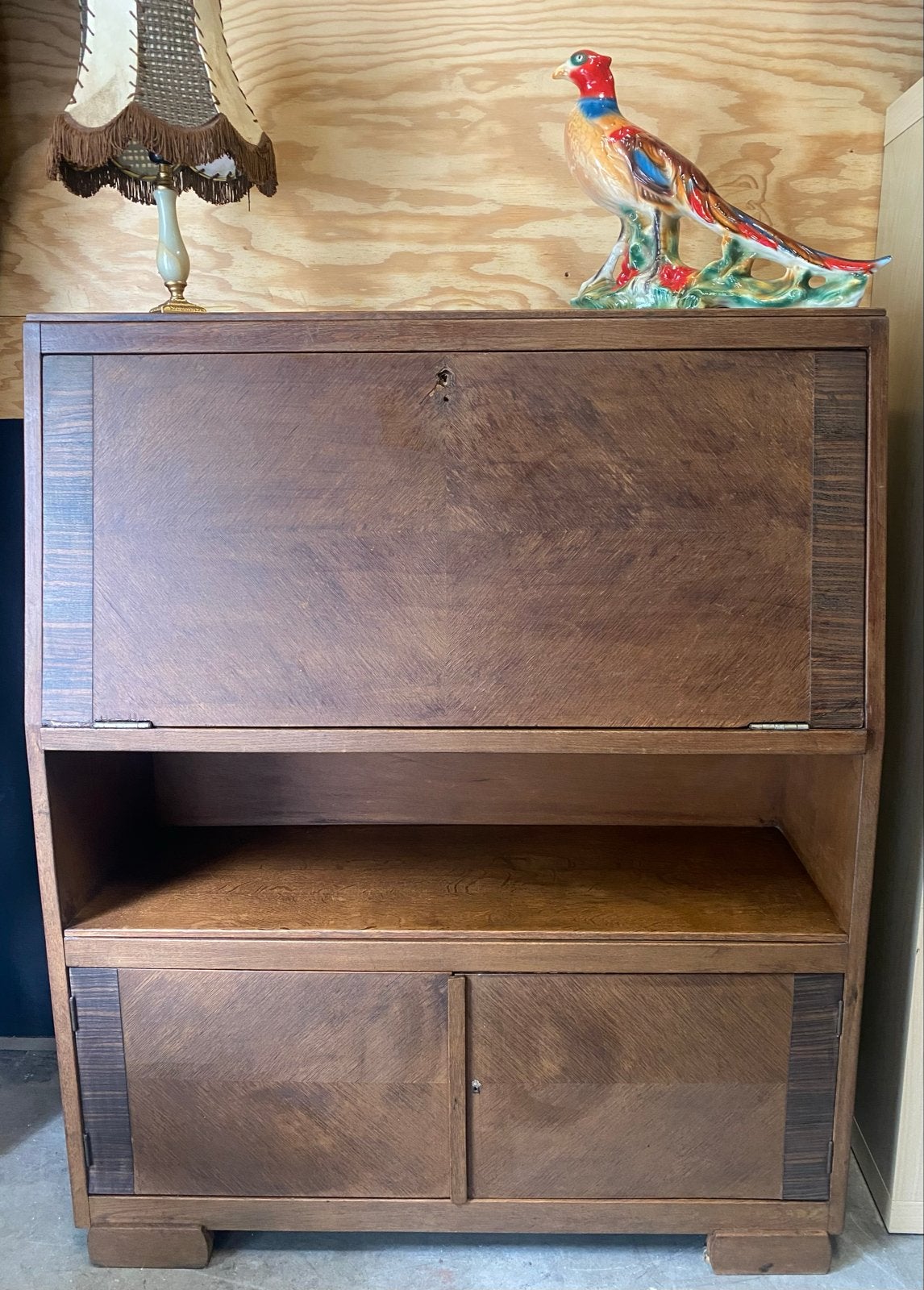Art Deco Secretaire Amsterdamse School Eikenfineer, Ophalen of Verzenden