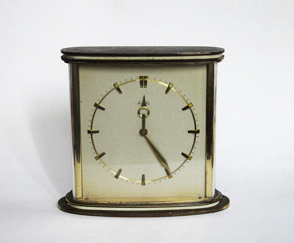 Mauthe Vintage bronzen tafelklok W.Germany., Ophalen of Verzenden