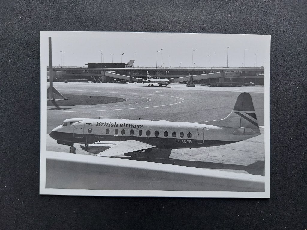 Foto van een British Airways Vickers Viscount (F786), Ophalen of Verzenden, Gebruikt, Kaart, Foto of Prent