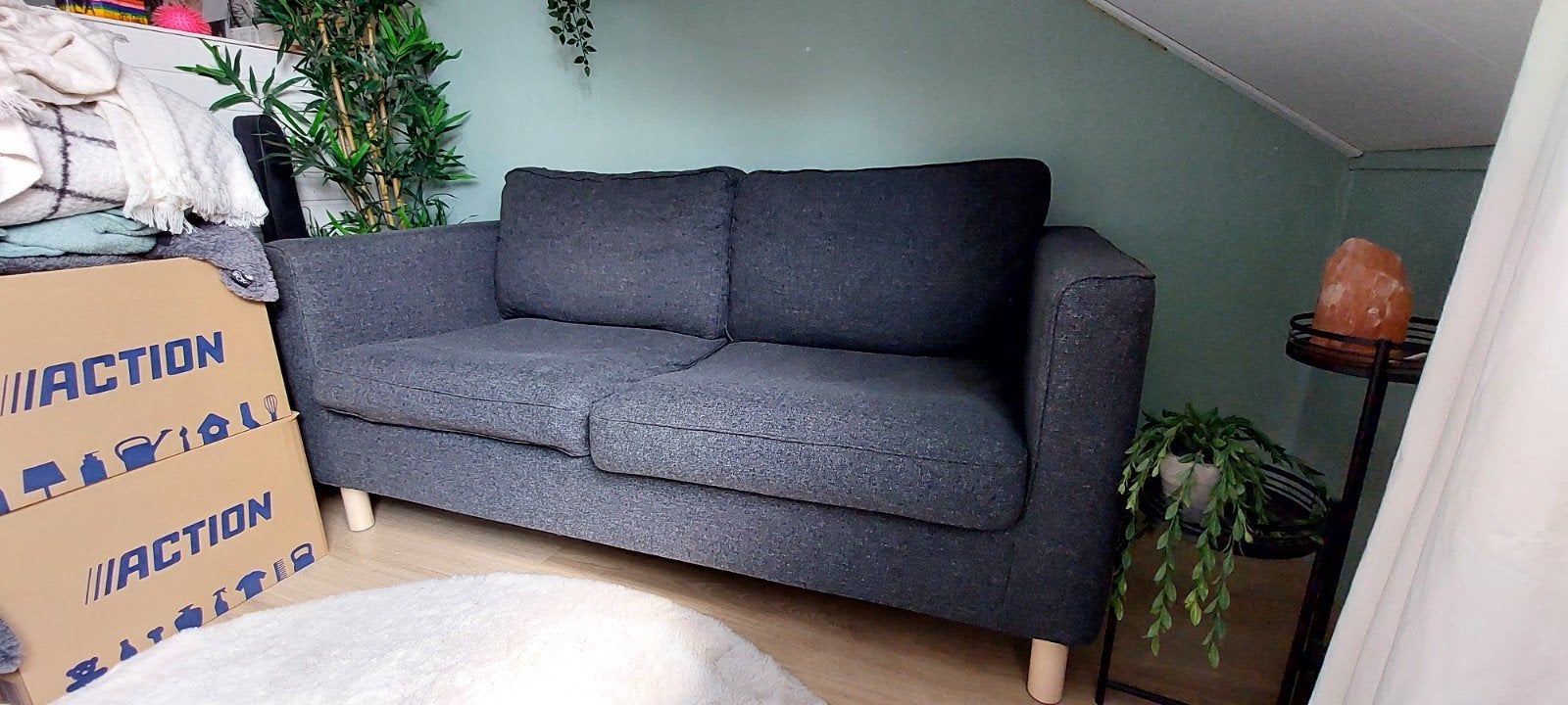 IKEA PÄRUP 2-zitsbank - Donkergrijs, Ophalen, 150 tot 200 cm, Tweepersoons, 75 tot 100 cm