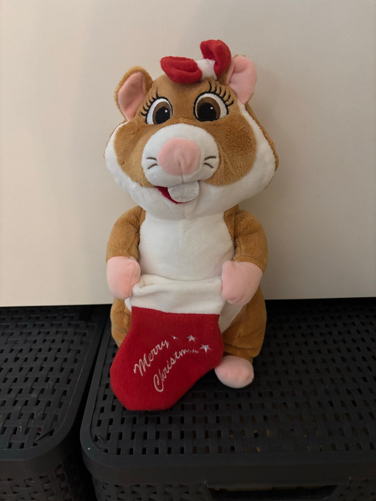 Albert Heijn Hamster Knuffel Kerstmis kerstsok 28 cm!, Hamster, Ophalen of Verzenden, Zo goed als nieuw, Middelgroot (20 tot 80 cm)