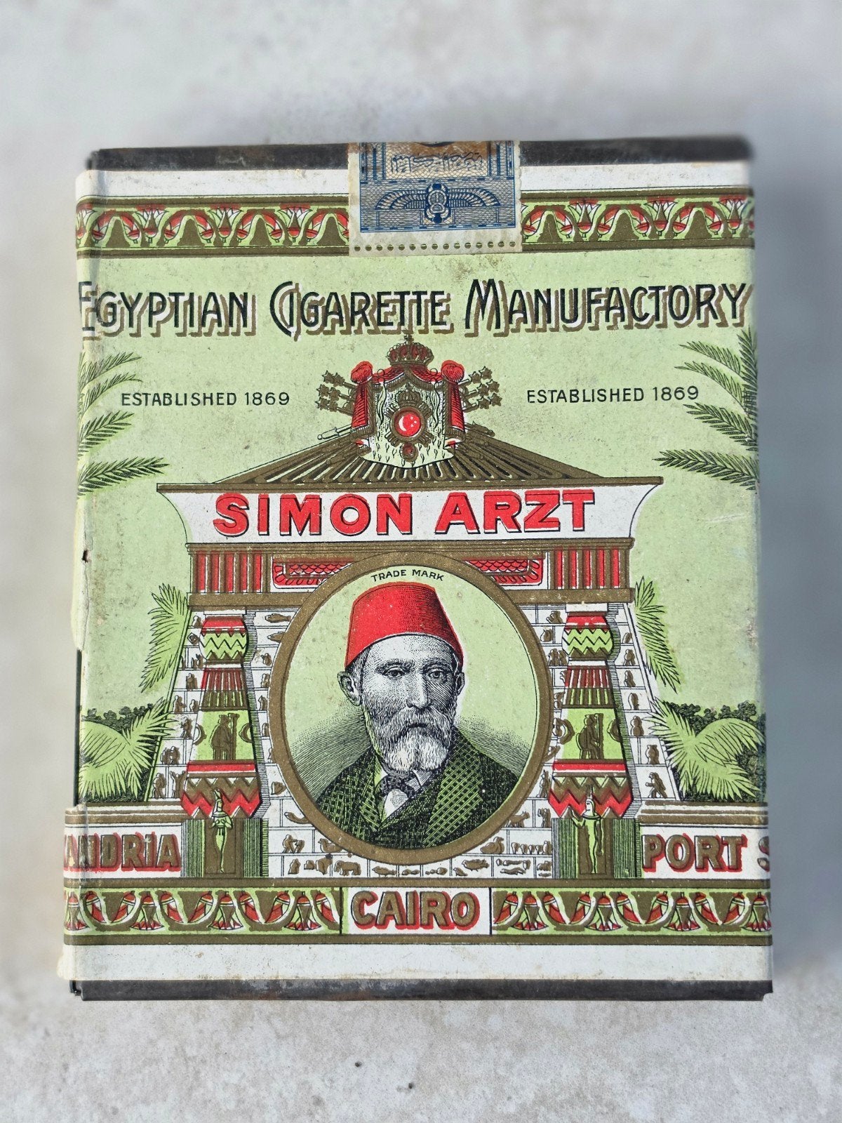 Simon Arzt Egyptian Cigarettes blik, Verzamelen, Blikken, Ophalen of Verzenden, Gebruikt, Overige