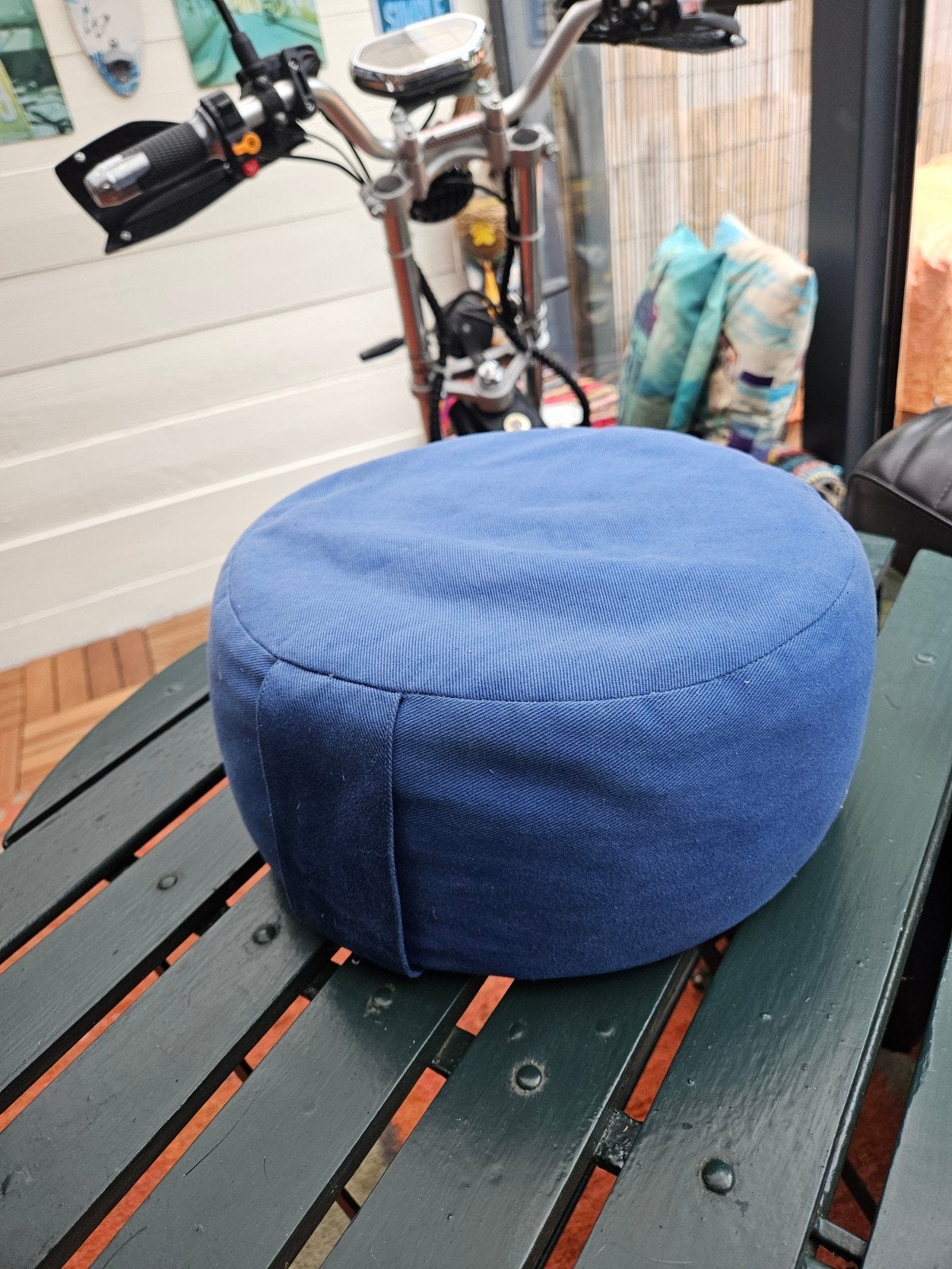 Blauw meditatiekussen / zitkussen, Ophalen of Verzenden, Gebruikt, Blauw, Textiel
