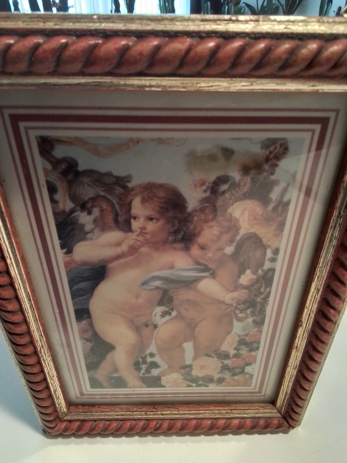 Vintage sleutelkastje met engelenafbeelding 8 euro, Huis en Inrichting, Hout, Ophalen of Verzenden, Bruin, Gebruikt