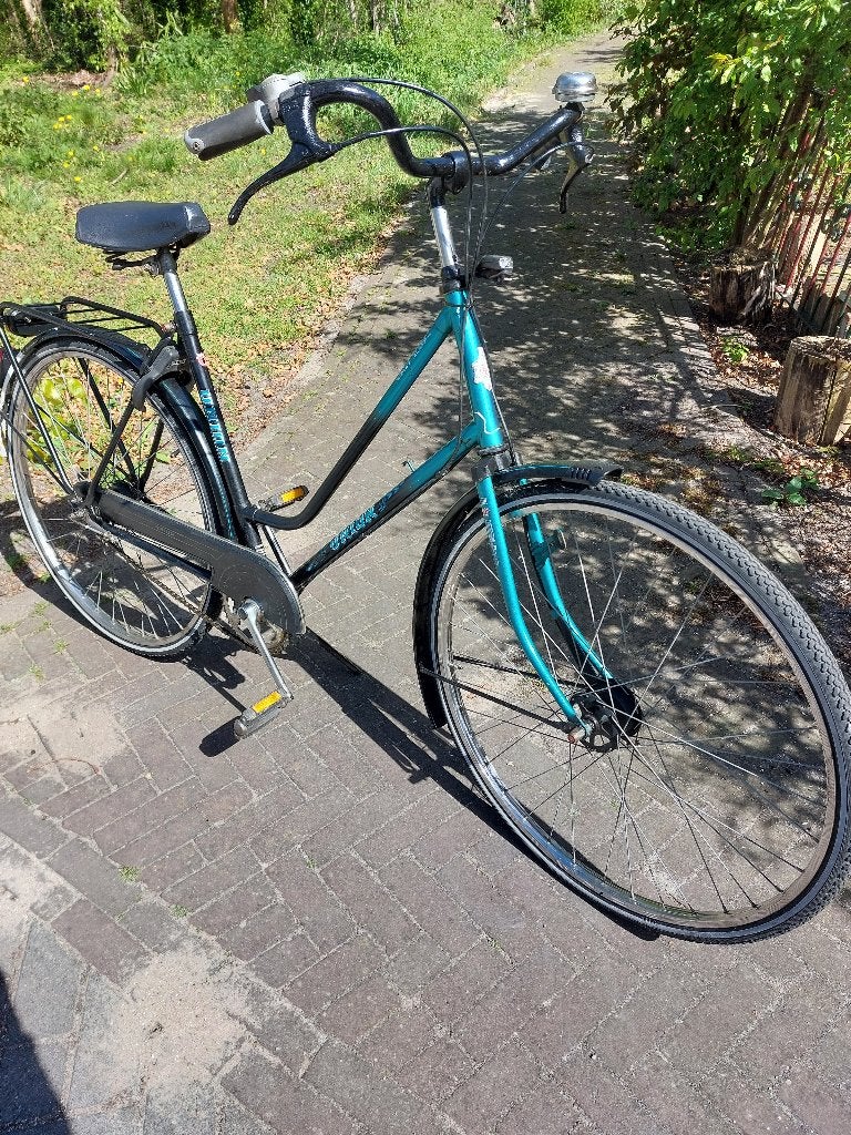 Mooie zwart/mintgroene Union San Remo, 53 tot 56 cm, Zo goed als nieuw, Trommelrem, Ophalen