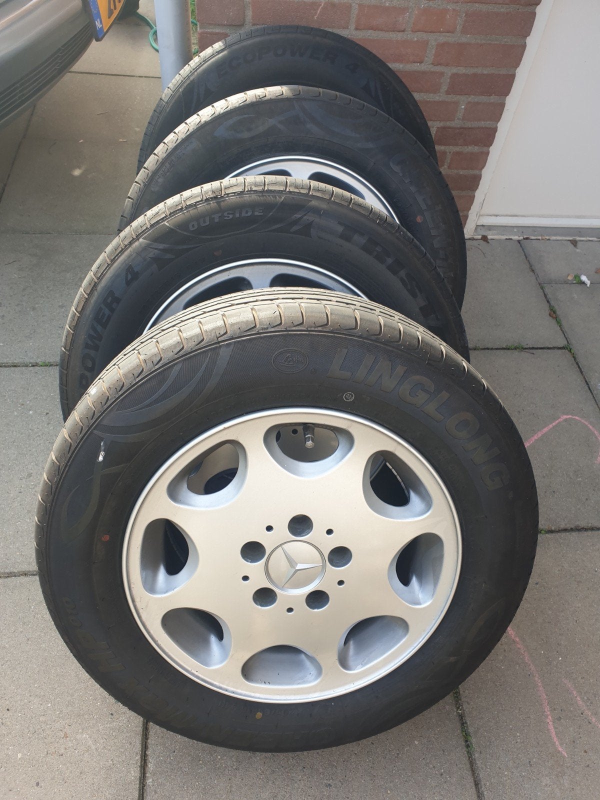 Mercedes-Benz 15 inch velgen w116 w126 w123 w124 7j ET 25, Gebruikt, 15 inch, Banden en Velgen, Personenwagen