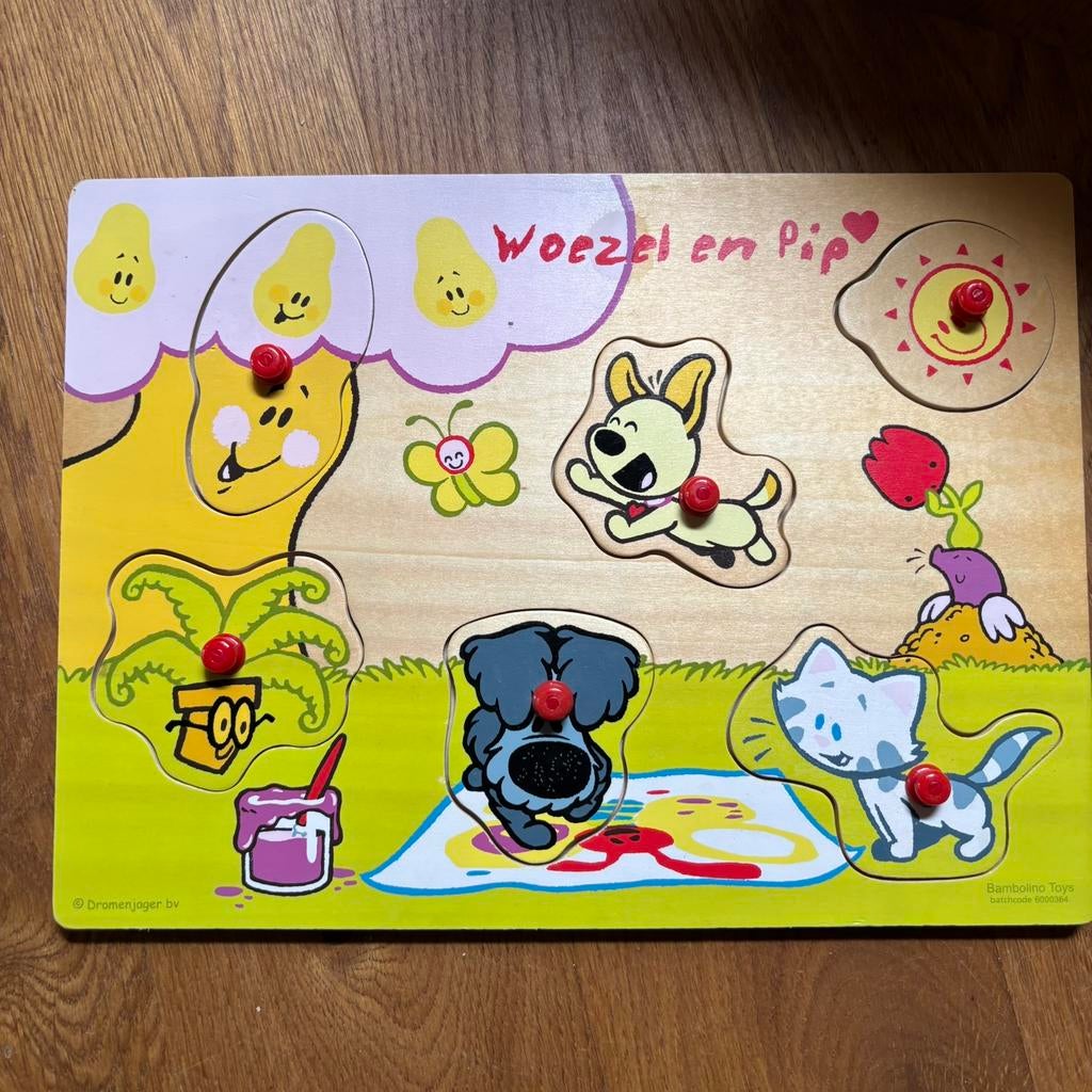 Woezel en Pip puzzel, Ophalen of Verzenden, Zo goed als nieuw, Van hout, Minder dan 10 stukjes