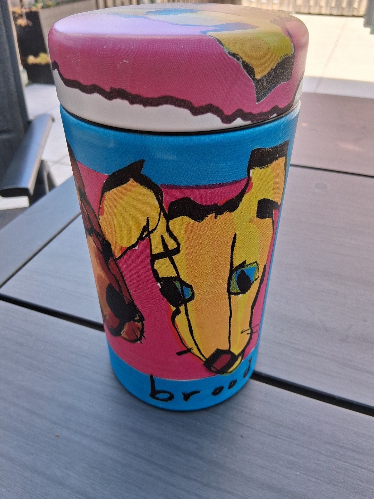 Brabantia Beschuitbus Herman Brood - Uniek Design ( 1996), Ophalen, Vintage, Gebruikt, Meerkleurig