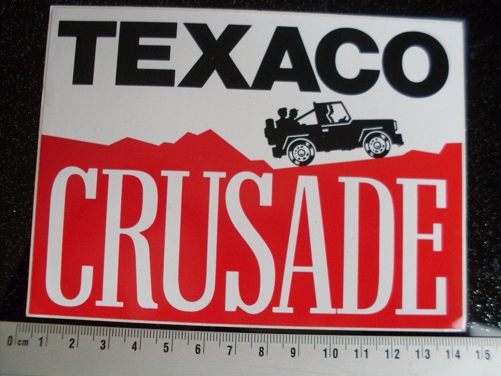 sticker texaco crusade logo 4x4 4wheel drive four 1991, Verzenden, Zo goed als nieuw, Bedrijf of Vereniging