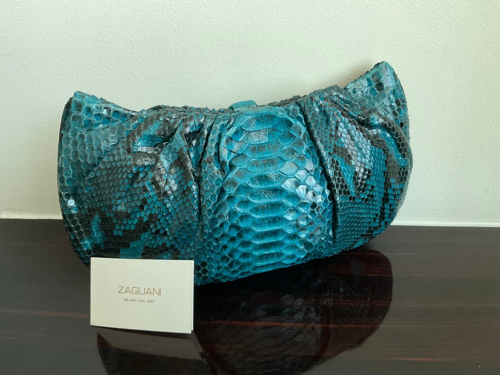 Zagliani python leather oversize clutch, Sieraden, Tassen en Uiterlijk, Ophalen of Verzenden, Zo goed als nieuw