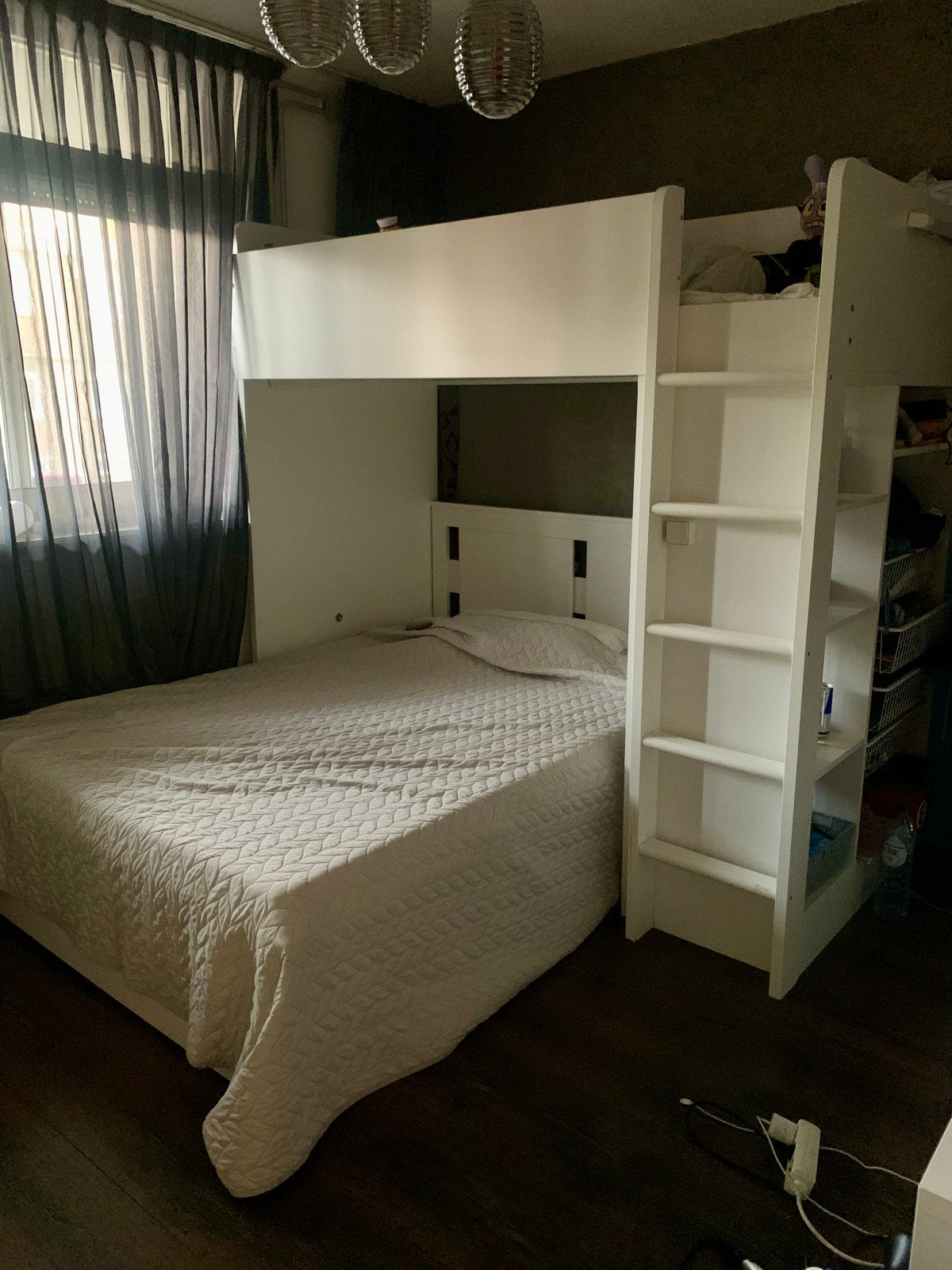 Hoogslaper met opbergvakken, kast. + bed 2 pers 140x 200, Huis en Inrichting, Slaapkamer | Stapelbedden en Hoogslapers, Gebruikt