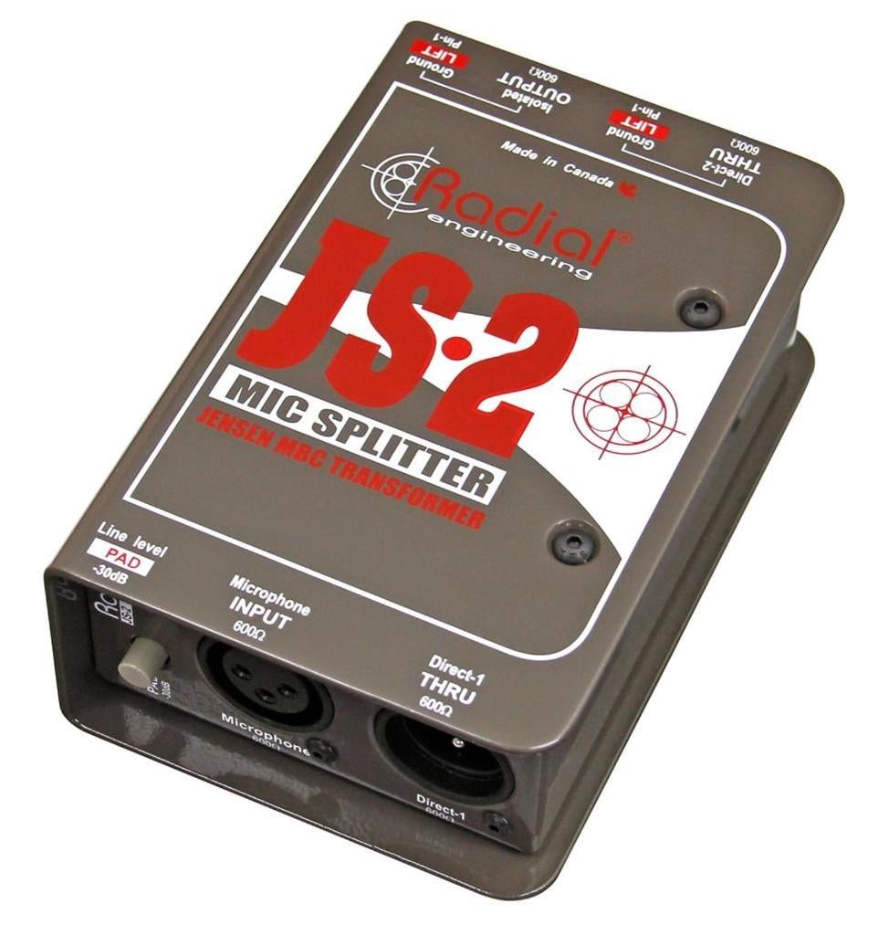 Radial JS2 passieve 2-way microfoonsplitter, Muziek en Instrumenten, Effecten, ., Overige typen, Nieuw, Ophalen of Verzenden