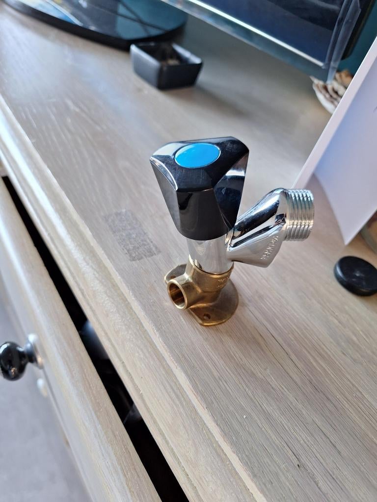 Nieuwe koudwaterkraan voor wasmachine/vaatwasser, Ophalen, Nieuw, Chroom, Kraan