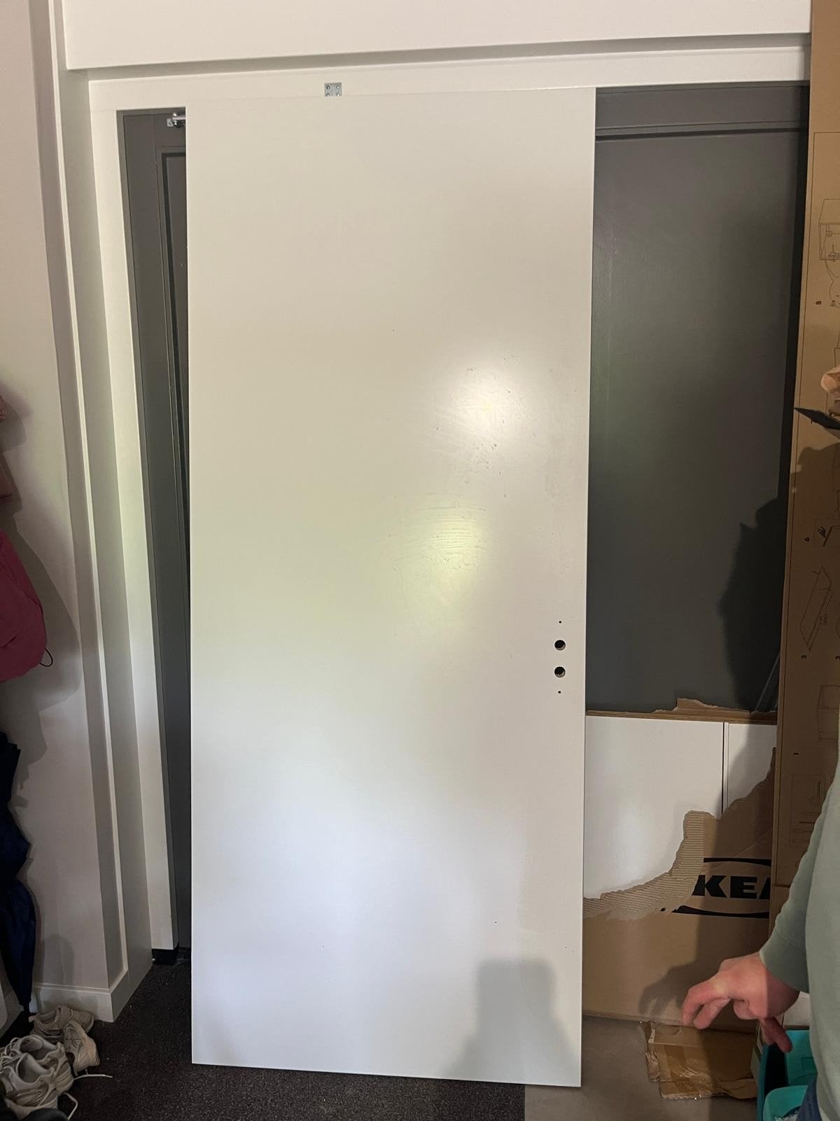 Nieuwbouw opdekdeur 231 x 94,5 cm met lichte beschadigingen, Ophalen, 80 tot 100 cm, 215 cm of meer, Binnendeur