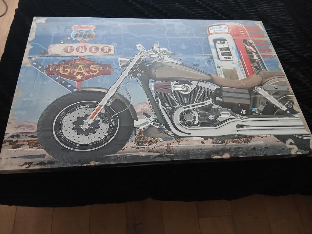 Leuk schilderij met motor in nette staat, Huis en Inrichting, Woonaccessoires | Schilderijen, Tekeningen en Foto's, 50 tot 75 cm