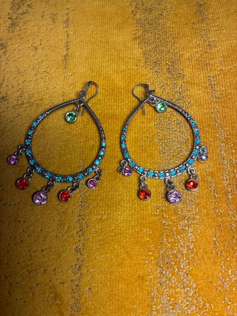 Michal Negrin oorbellen met kristallen, Sieraden, Tassen en Uiterlijk, Oorbellen, Zo goed als nieuw, Hangers, Overige materialen