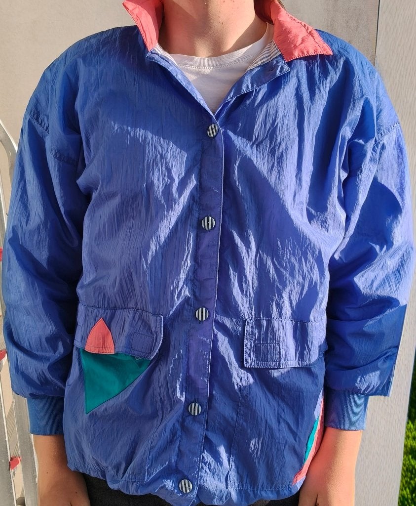 Vintage windbreaker Jacket, Maat 52/54 (L), Be in the current seen, Blauw, Ophalen of Verzenden