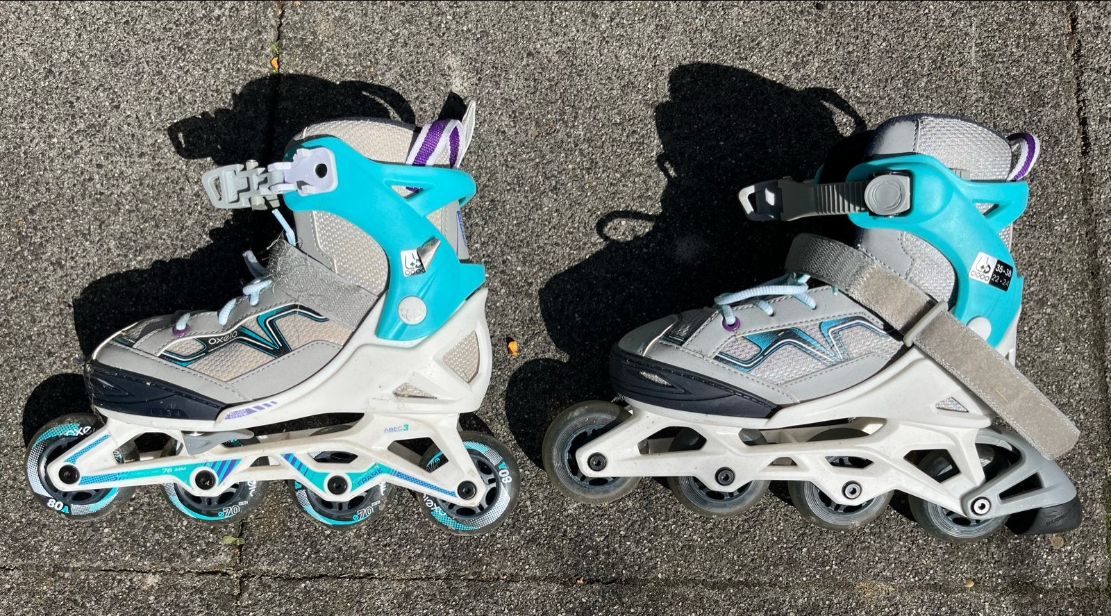 Oxelo skeelers met bescherming - Maat 35-38, Kinderen, Inline skates 4 wielen, Ophalen, Overige merken