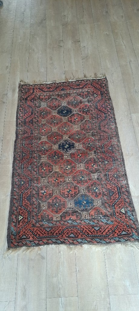 Oud Oosters tapijt (vermoedelijk Baluch) - 87,5 - 156 cm, Huis en Inrichting, Blauw, Gebruikt, 100 tot 150 cm, Rechthoekig