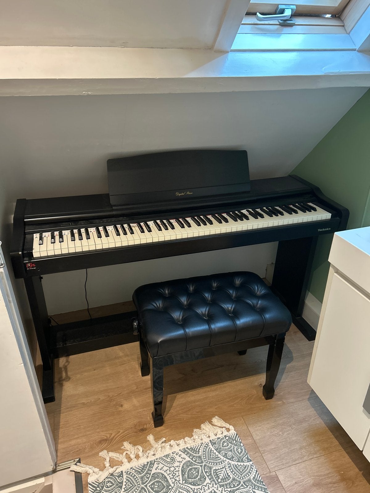 Technics Digitale Piano met Innox Pianobank, Muziek en Instrumenten, Ophalen, Gebruikt, Zwart, Digitaal