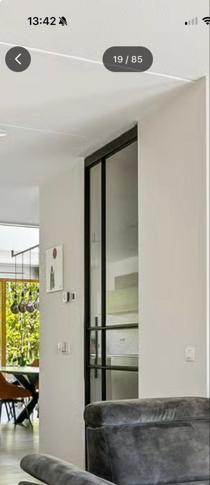 Massieve loftdeur met glas - Zwart stalen look, Doe-het-zelf en Verbouw, Ophalen, 80 tot 100 cm, 215 cm of meer, Binnendeur