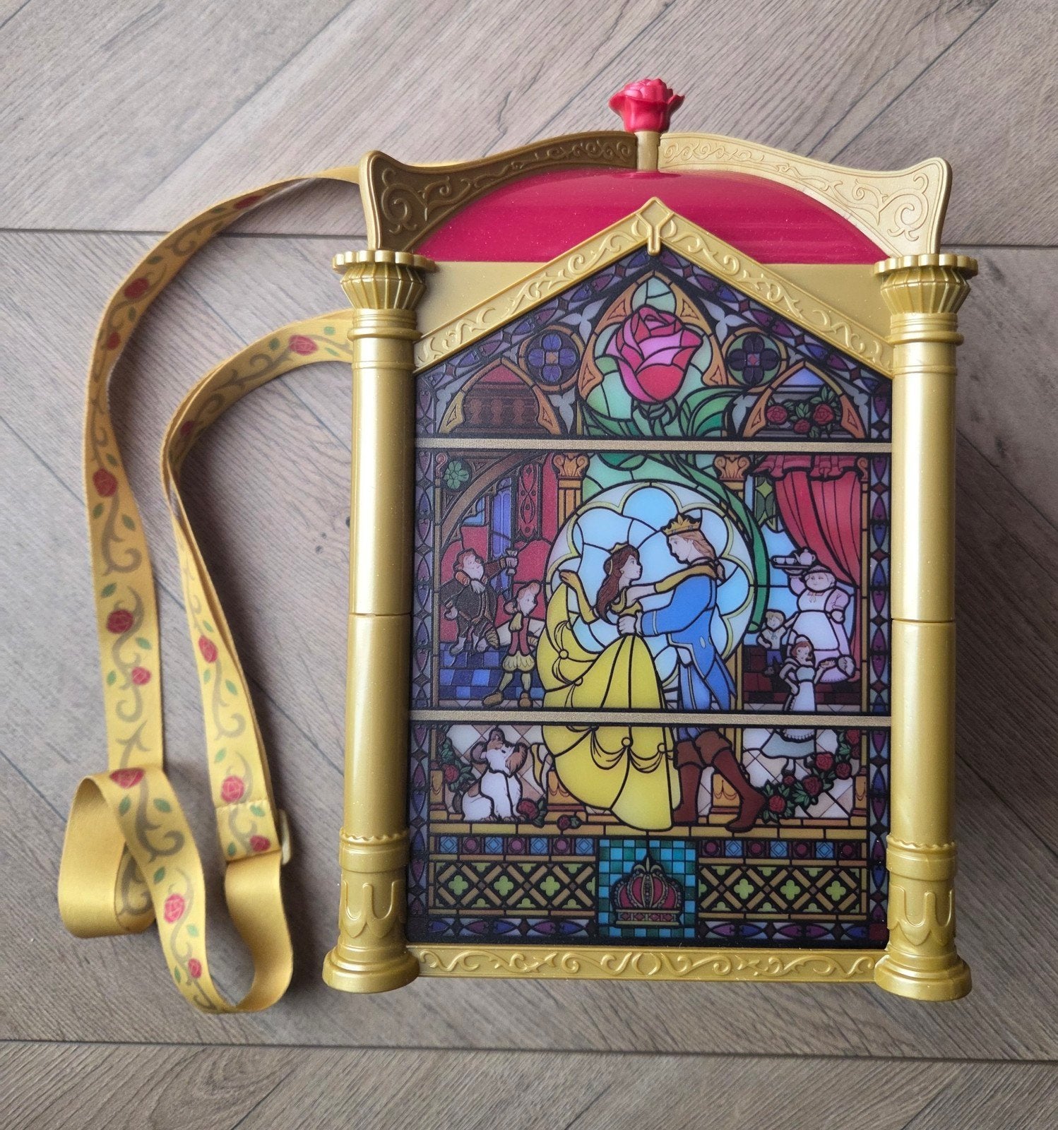 Disney Belle en het Beest Popcorn Bucket met lampje, Verzamelen, Disney, Ophalen of Verzenden, Assepoester of Belle, Beeldje of Figuurtje